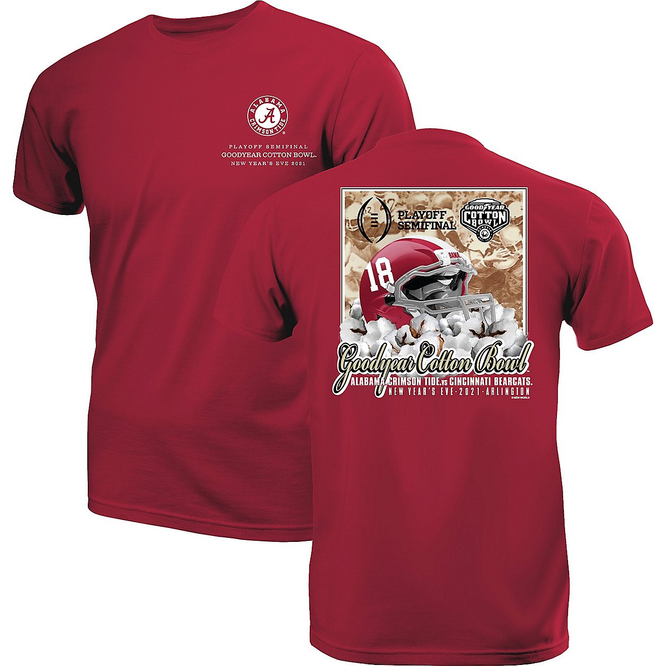 New World Graphics Men's University of Alabama 2021 Cotton Bowl Pile Short Sleeve T-shirt                                        - view number 1