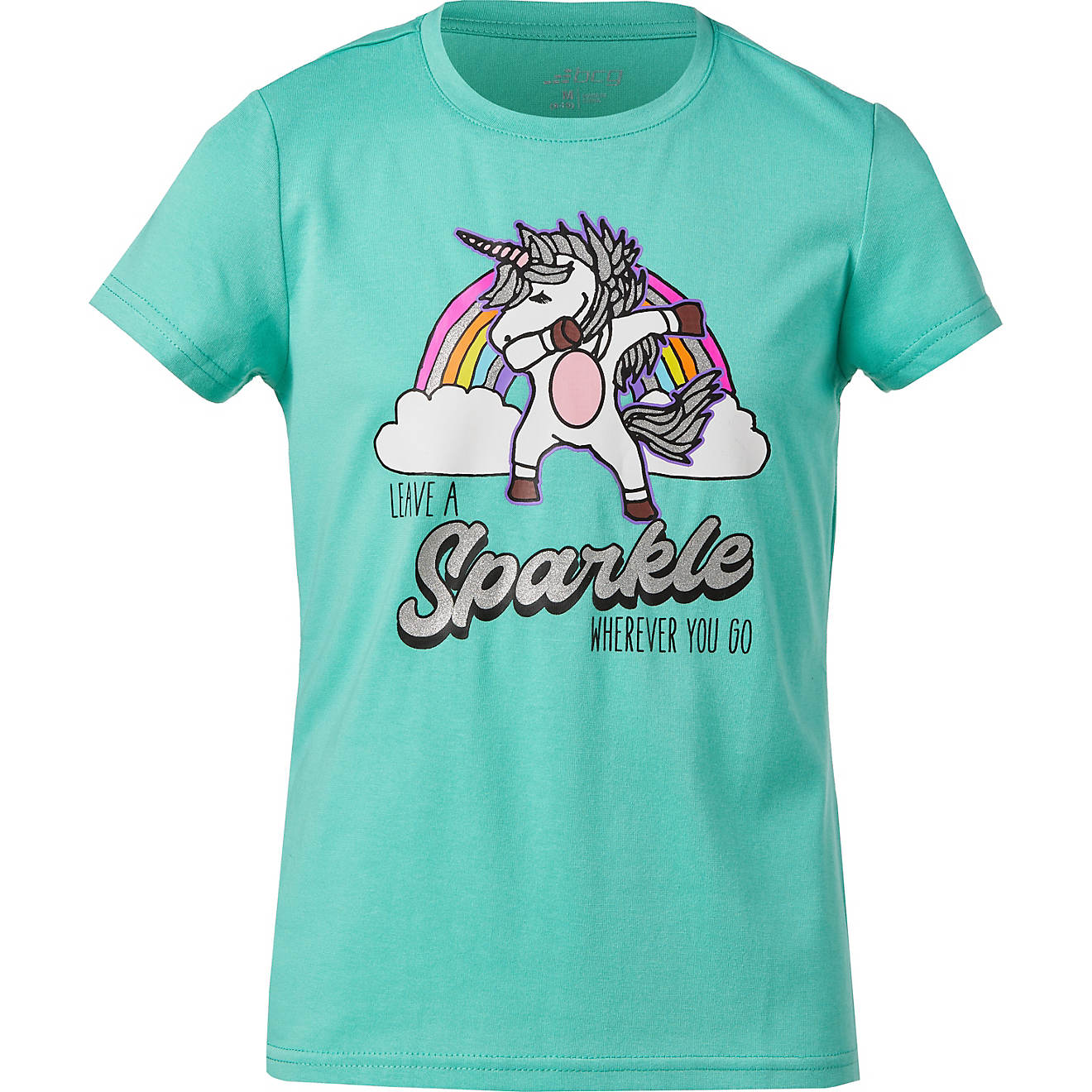 BCG Girls' Sparkle Cotton Graphic Short Sleeve T-shirt                                                                           - view number 1