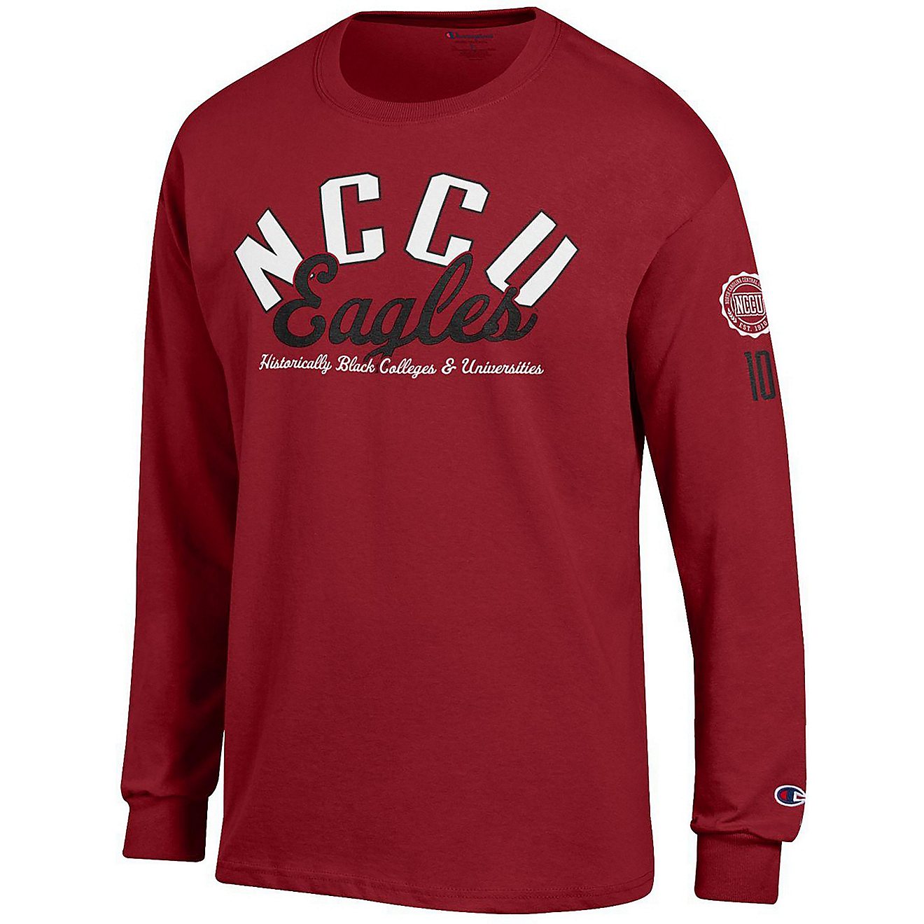 Champion Men's North Carolina Central University Team Arch Long Sleeve Hit T-shirt                                               - view number 1