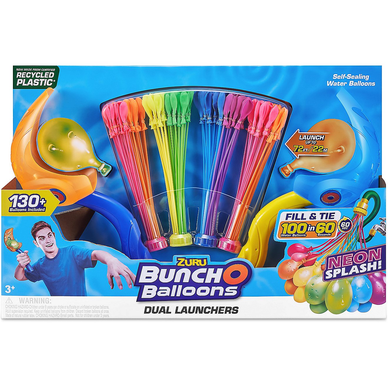 ZURU Dual Launcher Neon Splash Bunch O Balloons 4-Pack                                                                           - view number 1