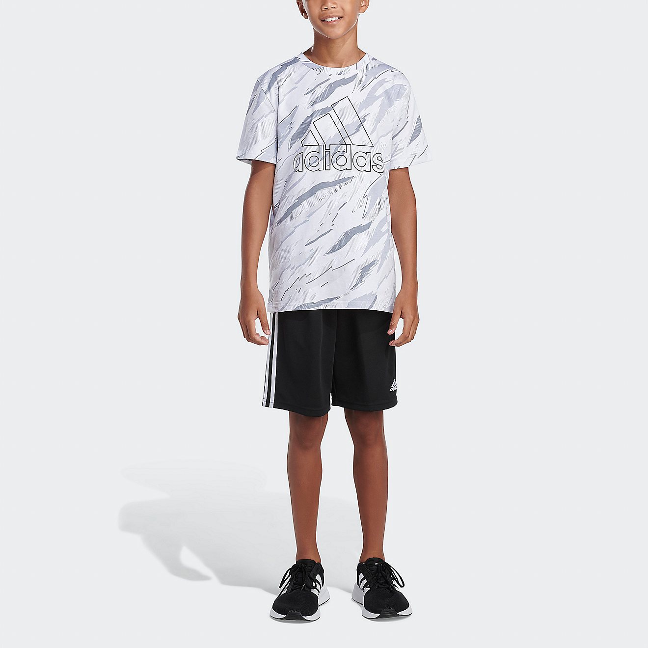 adidas Boys’ Tiger Camo Badge of Sport T-shirt                                                                                 - view number 1