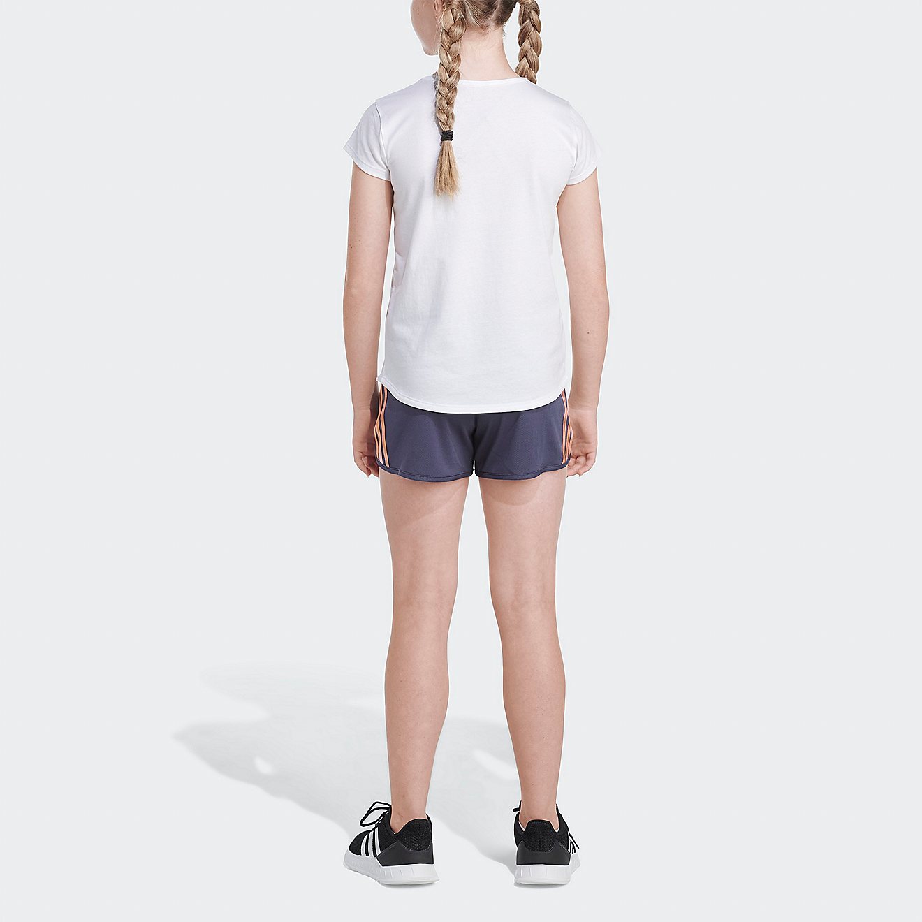 adidas Girls' Stripe Mesh 22 Shorts                                                                                              - view number 2