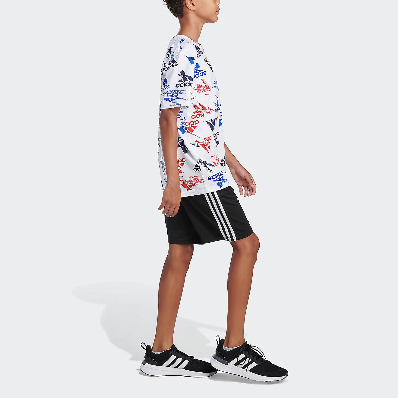 adidas Boys’ Glitchy Allover Print T-shirt                                                                                     - view number 3