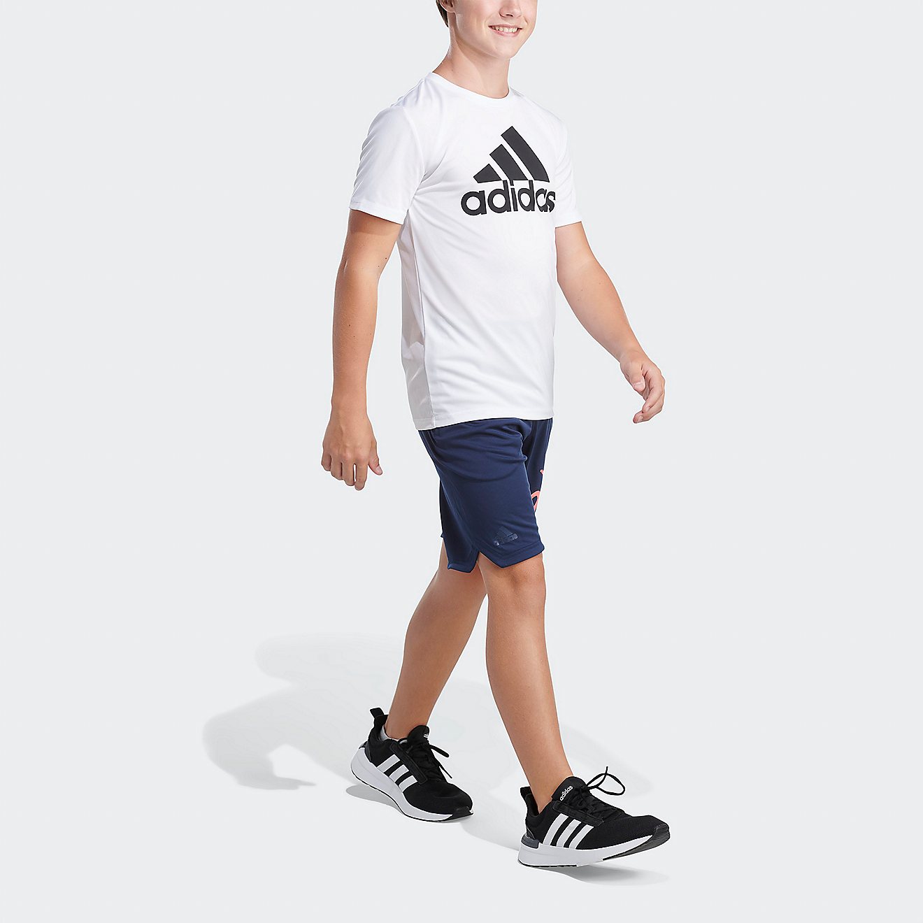 adidas Boys’ AEROREADY Elastic Waistband Big Logo Shorts                                                                       - view number 4