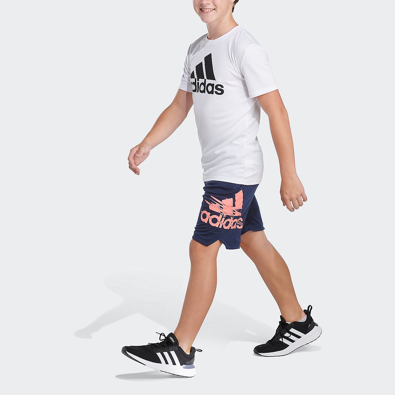 adidas Boys’ AEROREADY Elastic Waistband Big Logo Shorts                                                                       - view number 3