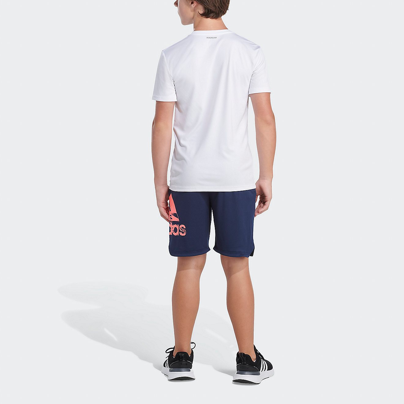 adidas Boys’ AEROREADY Elastic Waistband Big Logo Shorts                                                                       - view number 2