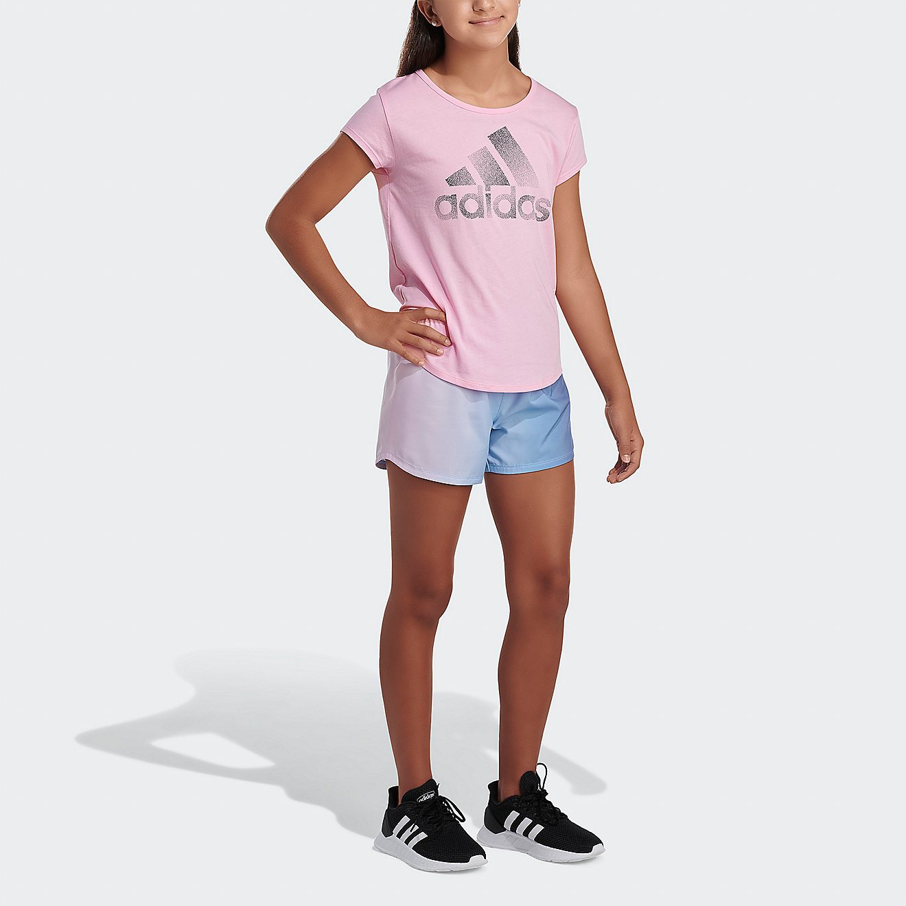 adidas Girls' Ombre Woven Shorts                                                                                                 - view number 1