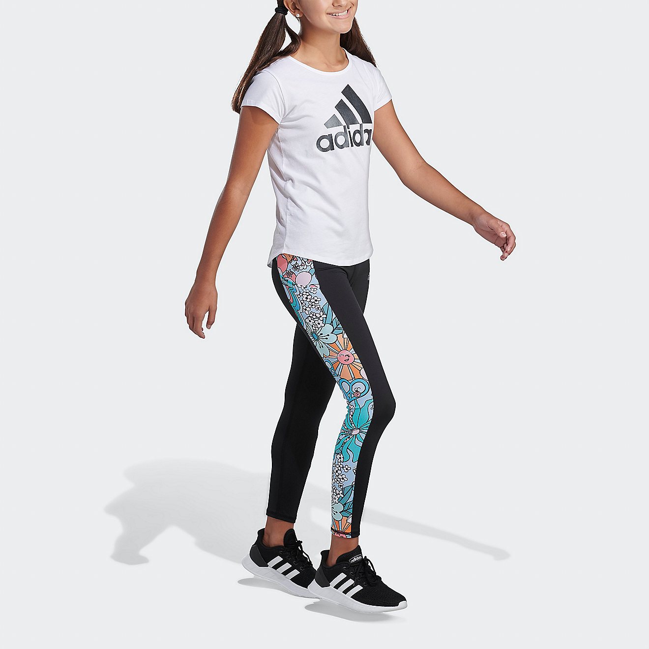 adidas Girls' Cell Pocket AOP Tights                                                                                             - view number 4