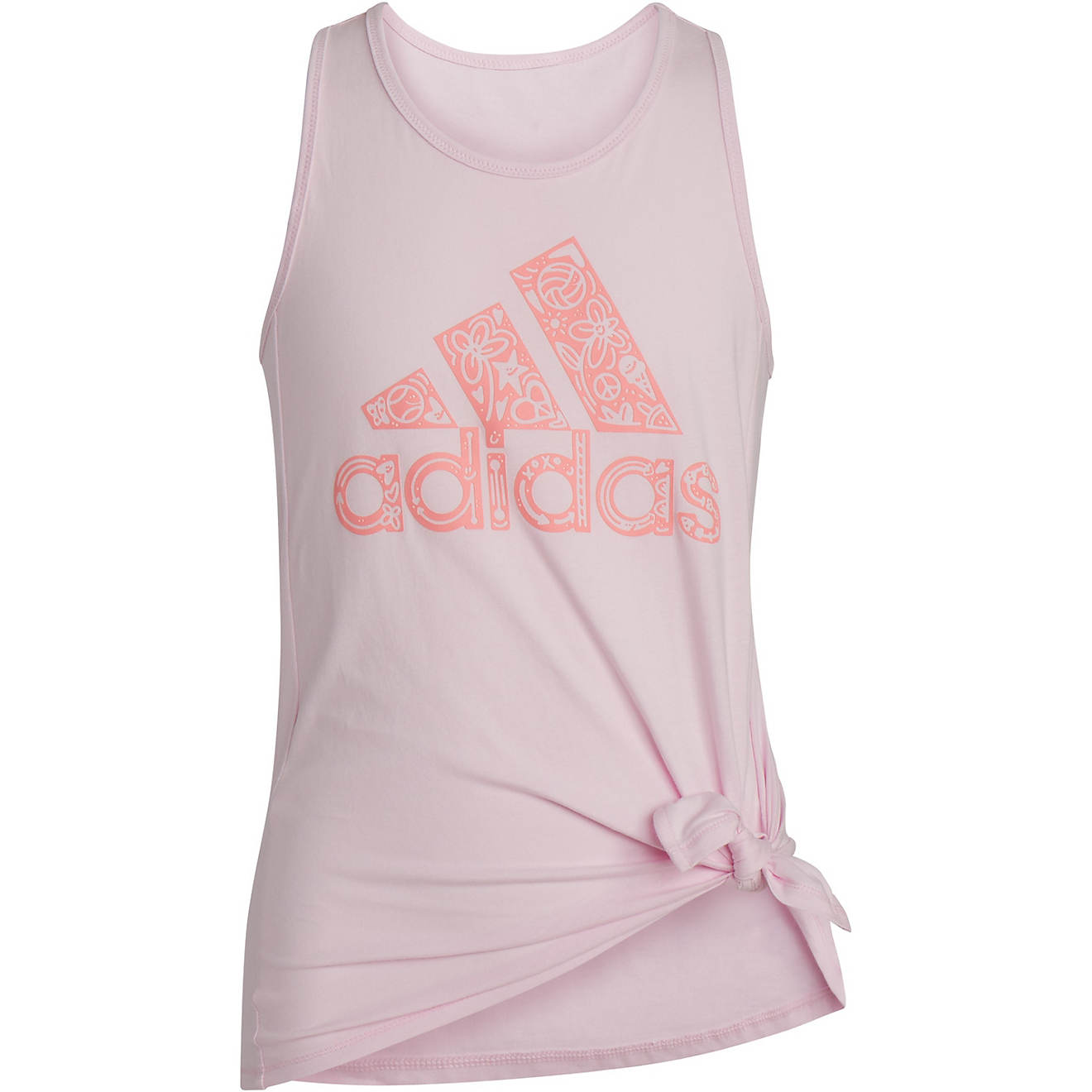 adidas Girls' Tie Front 22 Graphic Tank Top                                                                                      - view number 1