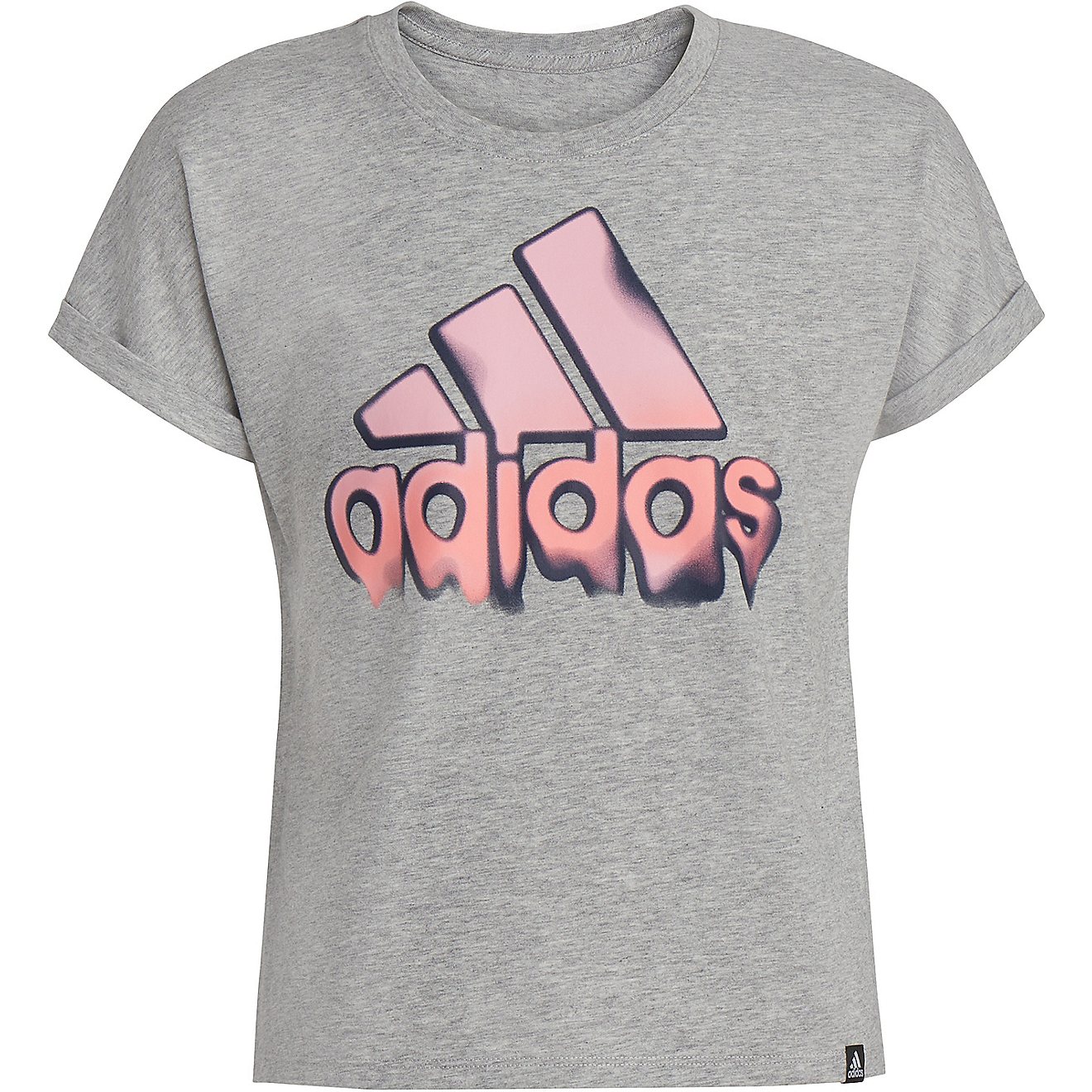 adidas Girls' Heather Dolman 22 Graphic Short Sleeve T-shirt                                                                     - view number 1