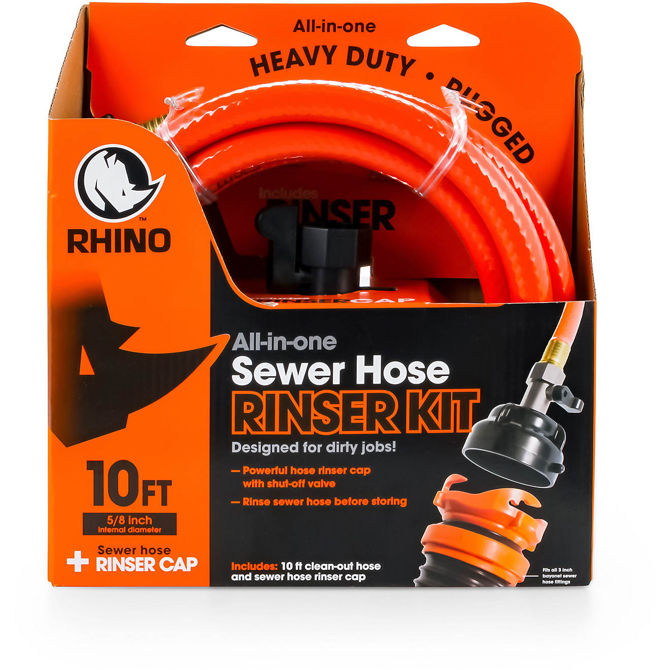 Camco 22999 RhinoFLEX 10 ft Clean Out Hose System                                                                                - view number 1