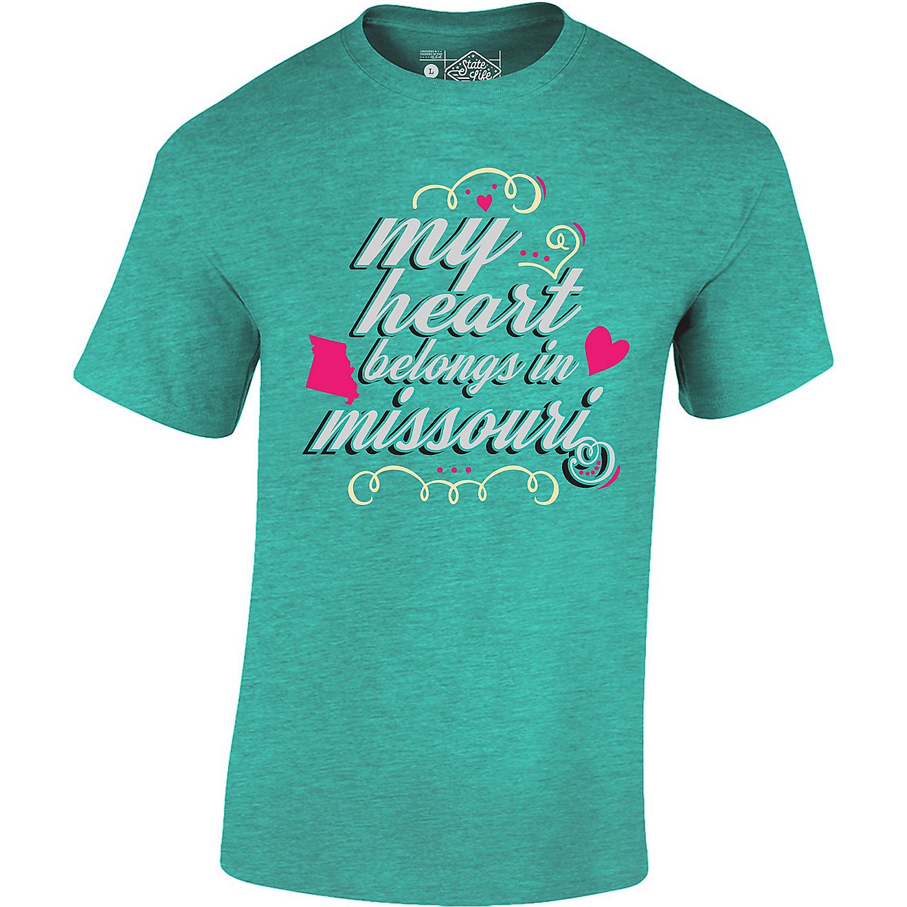 State Life Women's My Heart Belongs in Missouri T-shirt                                                                          - view number 1
