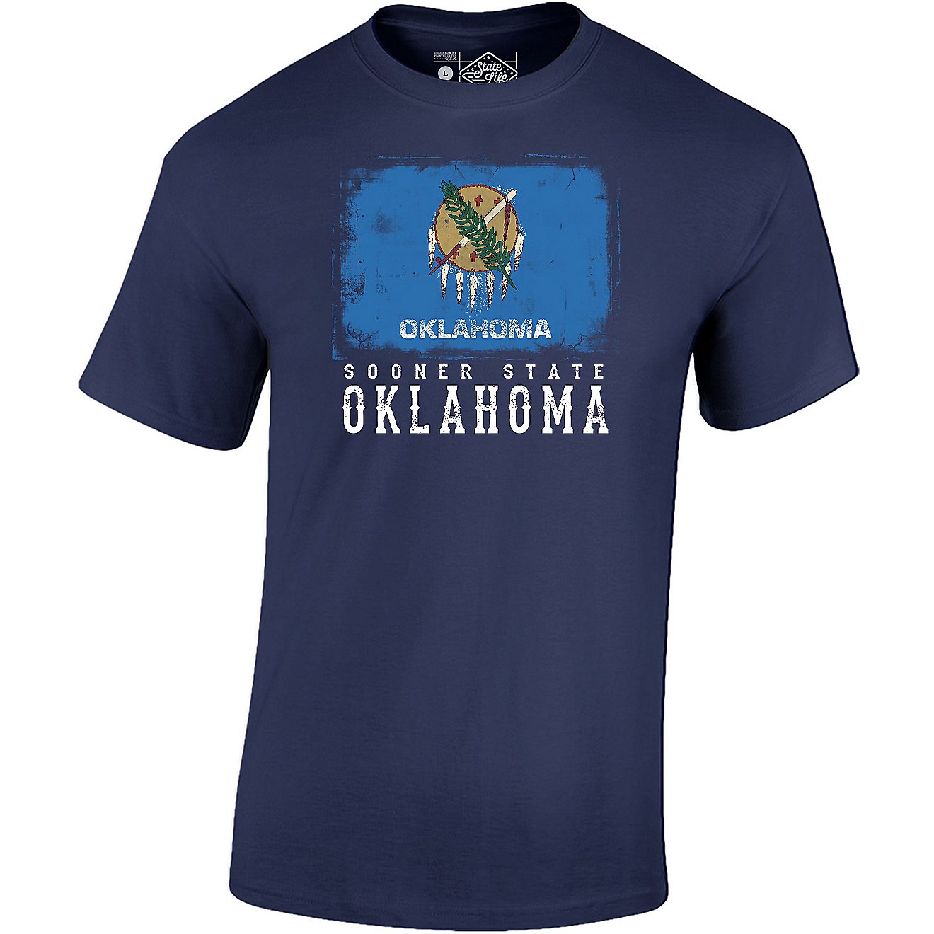 State Life Men's Oklahoma Grunge Flag T-shirt                                                                                    - view number 1