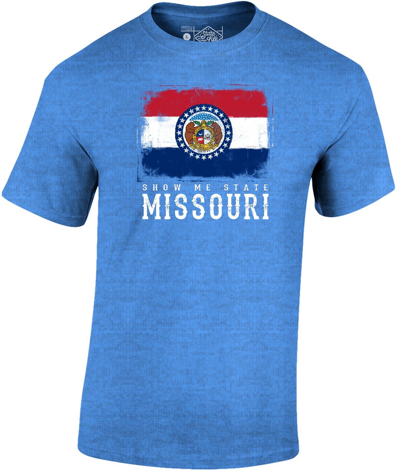 State Life Men's Missouri Grunge Flag T-shirt 