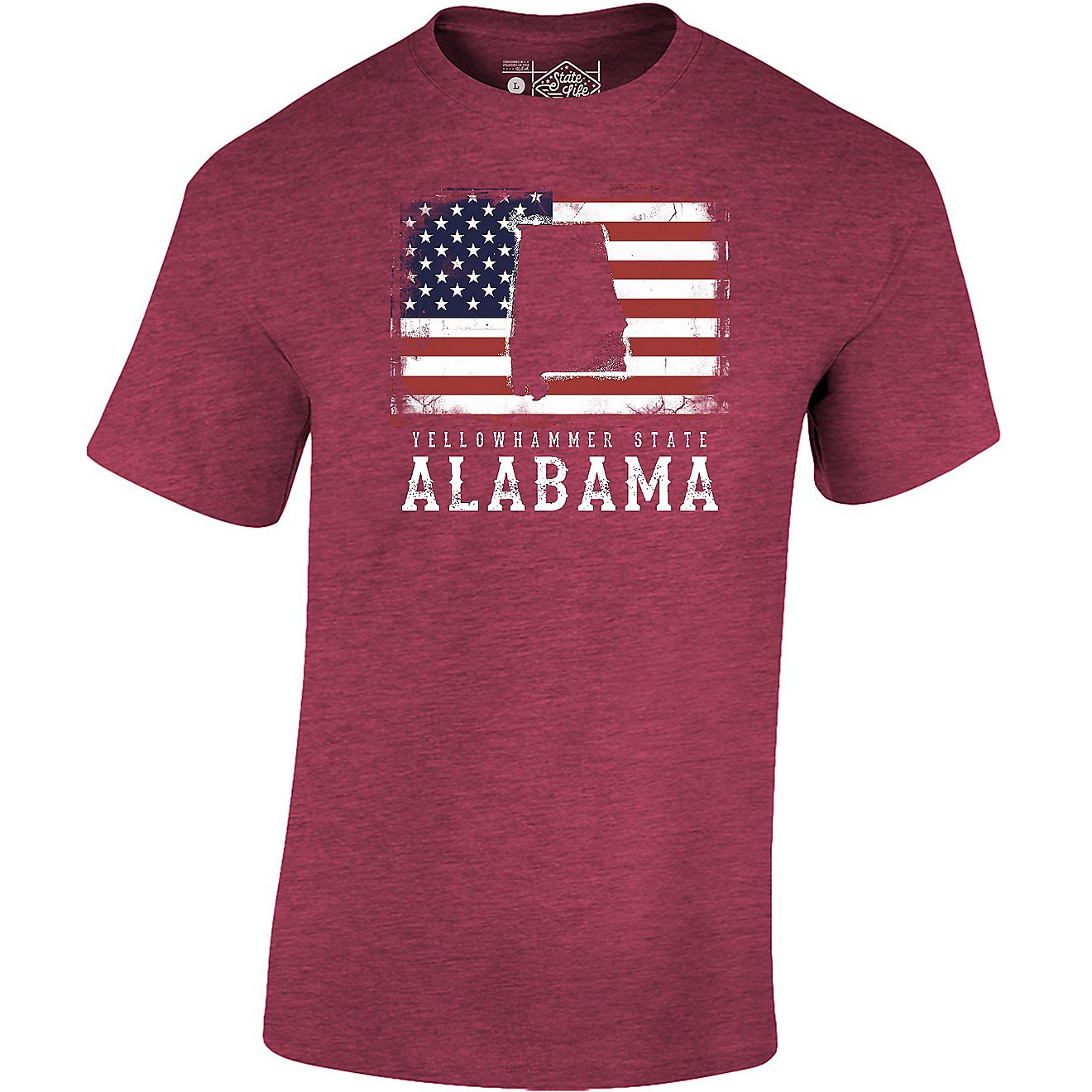 State Life Men's Alabama Grunge Flag T-shirt                                                                                     - view number 1