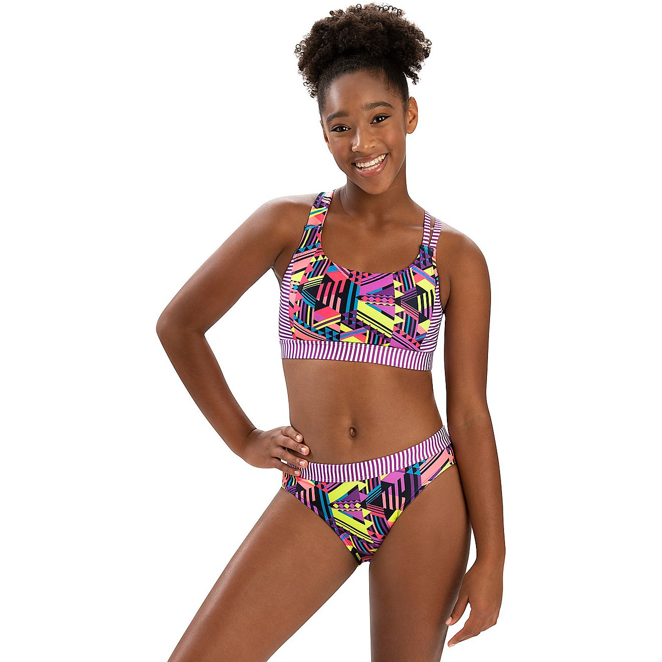 Dolfin Women’s Print Asymmetrical Work Out 2-Piece Swimsuit                                                                    - view number 1