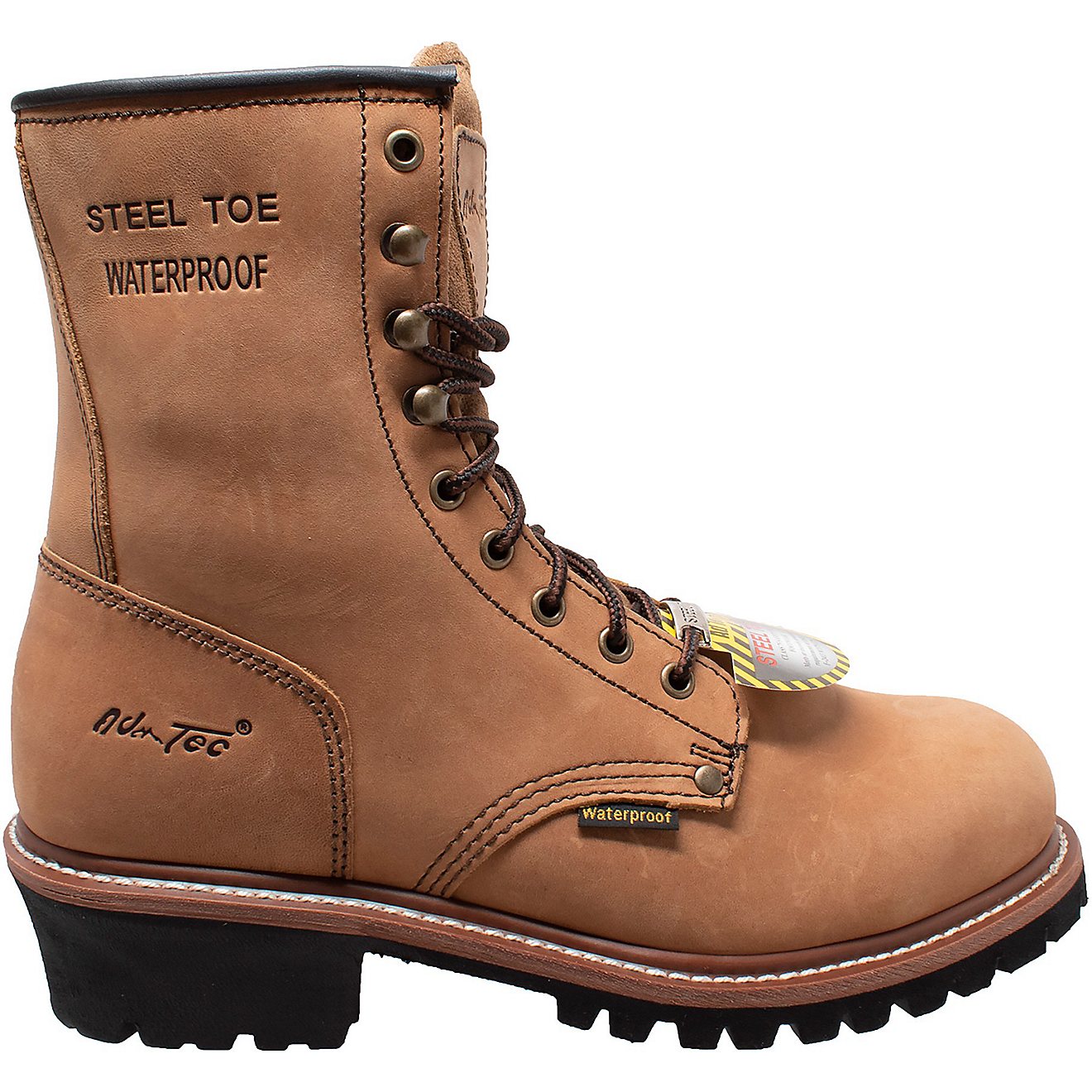 AdTec Men’s 9 in Crazy Horse Waterproof Steel Toe Logger Work Boots                                                            - view number 1