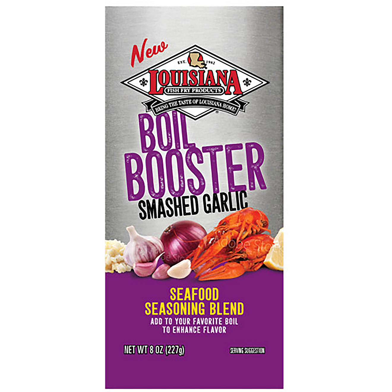 Louisiana Fish Fry Products Boil Booster Smashed Garlic 8 oz Seasoning                                                           - view number 1