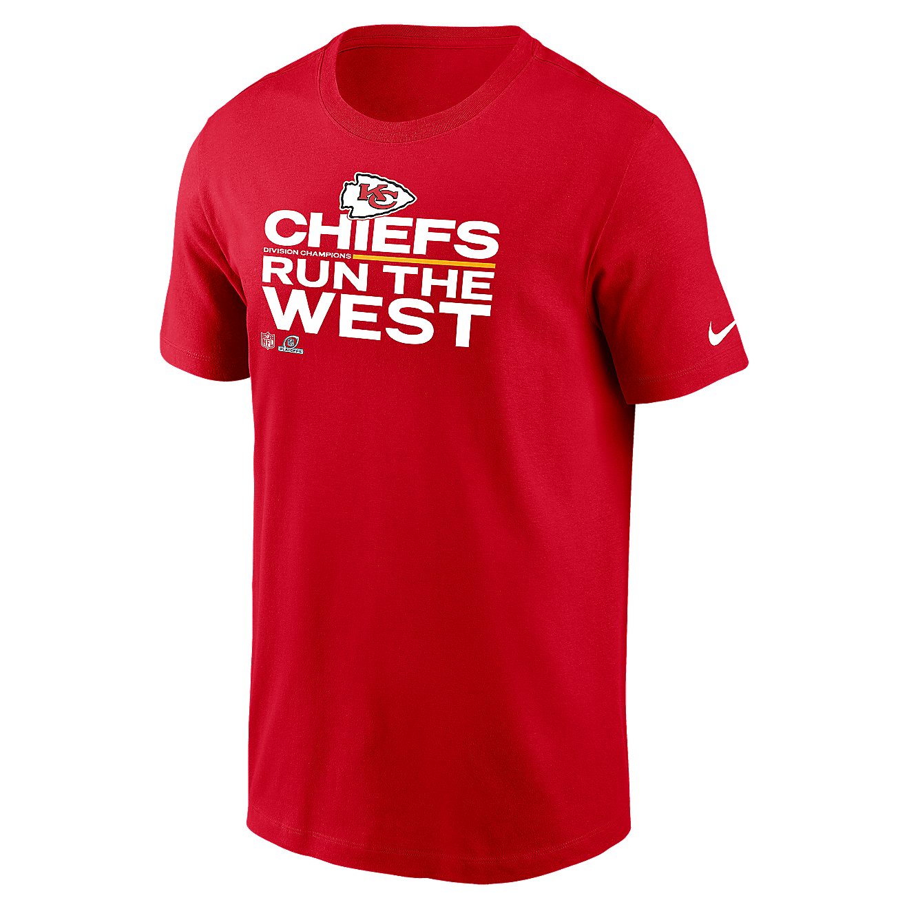 Nike Men's Kansas City Chiefs 2021 Division Champs Trophy Collection Short Sleeve T-shirt                                        - view number 1