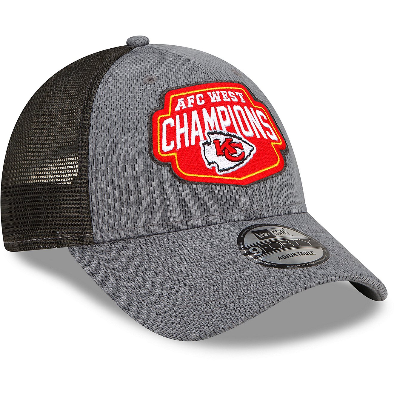 New Era Adults' Kansas City Chiefs 2021 Division Champs Locker Room 9FORTY Cap                                                   - view number 3