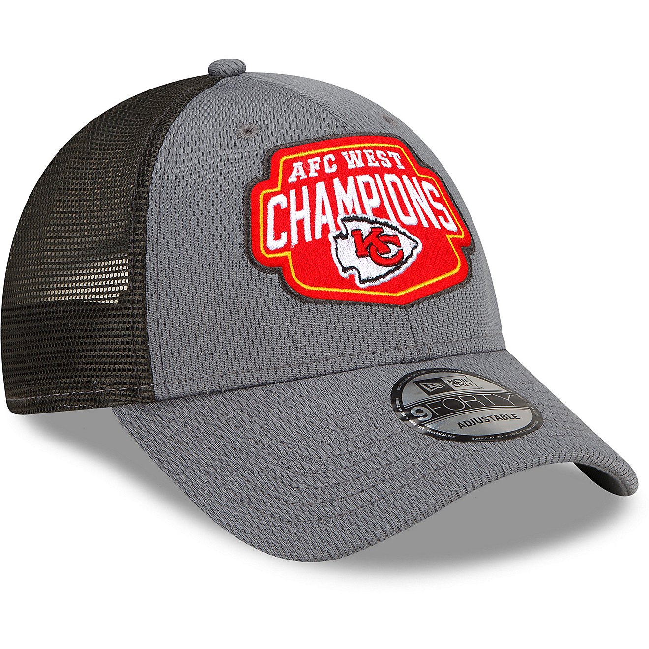 New Era Adults' Kansas City Chiefs 2021 Division Champs Locker Room 9FORTY Cap - view number 3