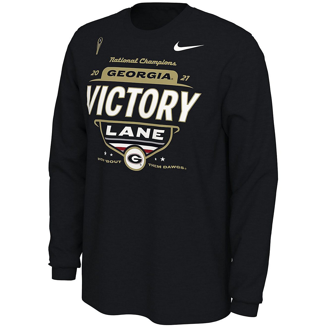 Nike Men's University of Georgia 2021 National Champs Locker Room Long Sleeve T-shirt                                            - view number 1