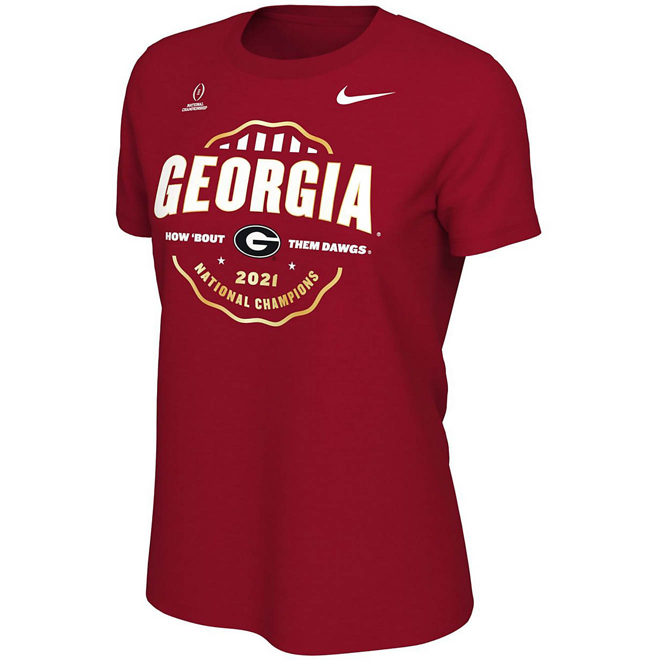 Nike Women's University of Georgia 2021 National Champs Celebration Short Sleeve T-shirt                                         - view number 1