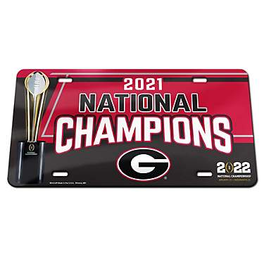 WinCraft University of Georgia ‘21 NCAA CFP Champs Trophy Laser Cut License Plate                                             