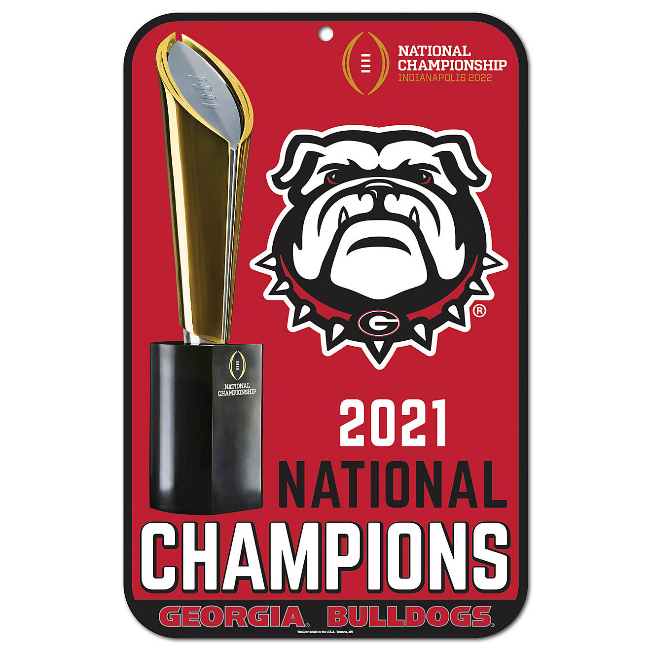 WinCraft University of Georgia ‘21 NCAA CFP Champs Plastic Sign                                                                - view number 1