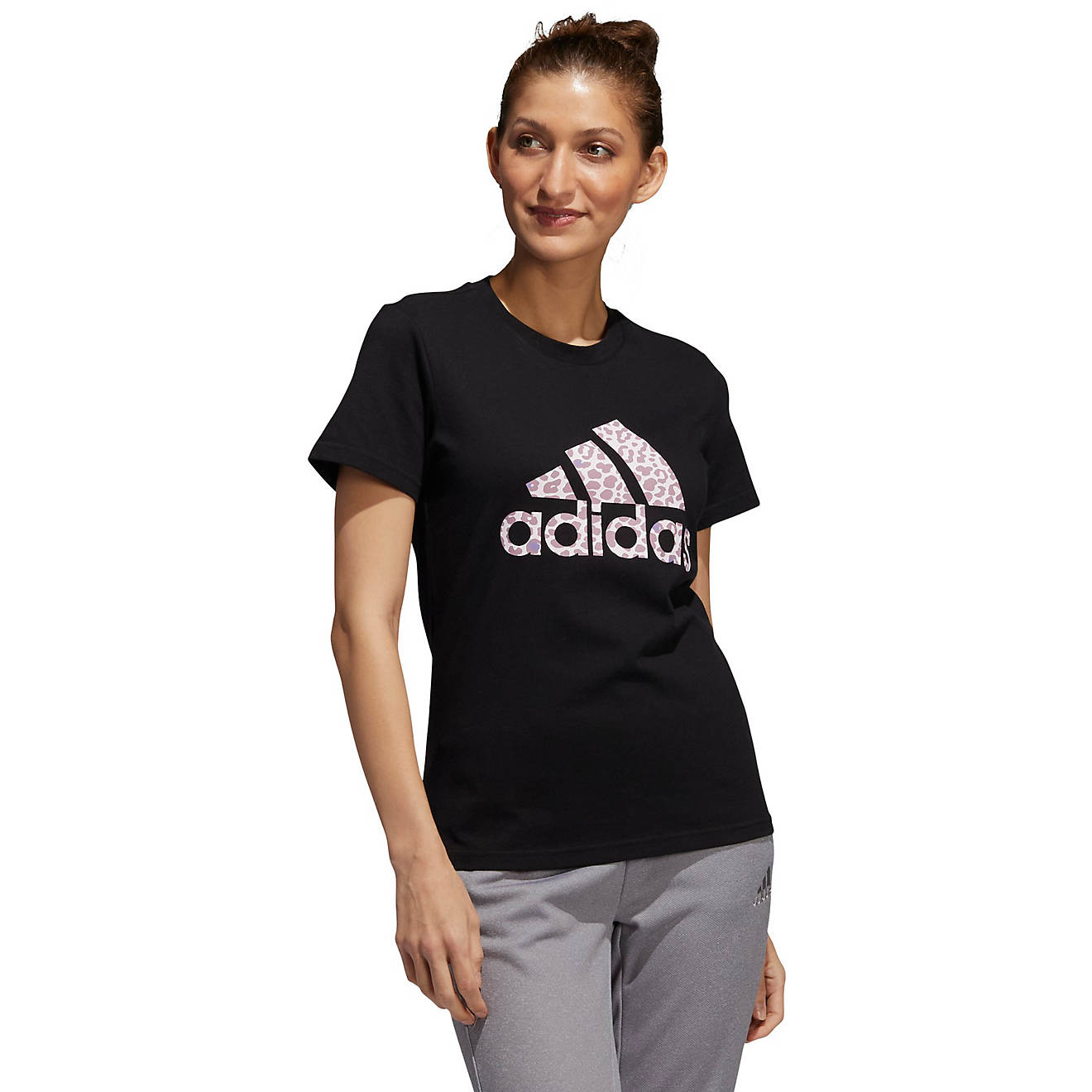 adidas Women's Leopard Graphic Short Sleeve T-shirt                                                                              - view number 1
