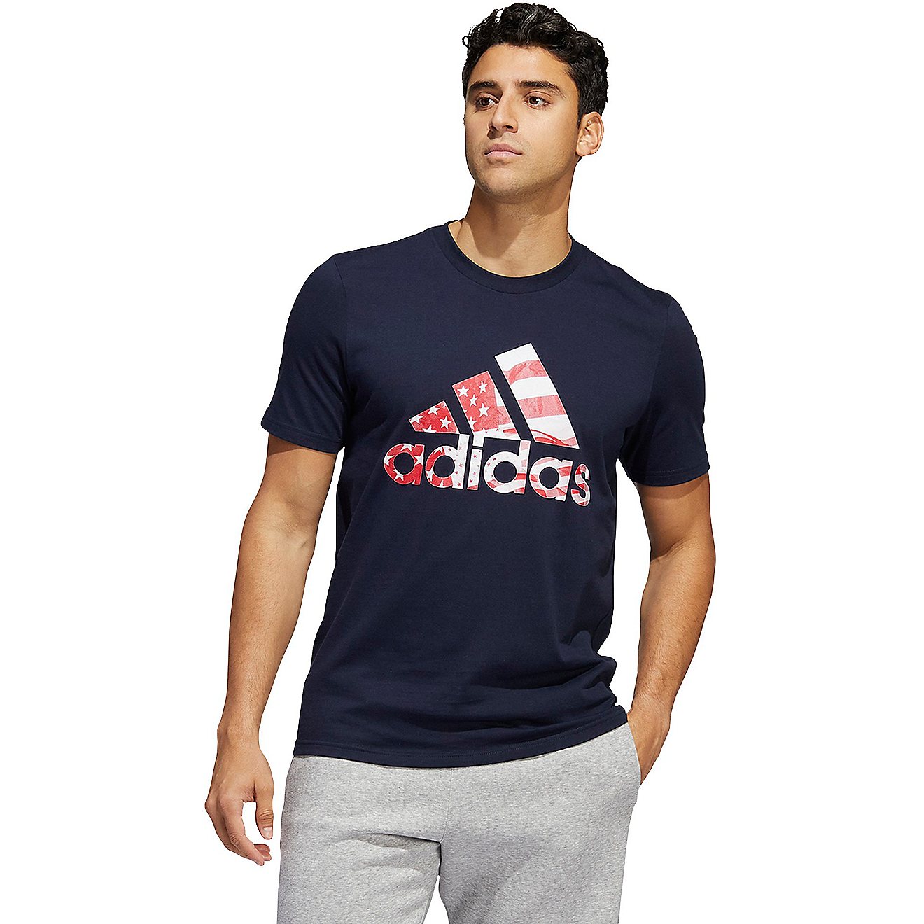 adidas Men's Americana Badge of Sport Graphic Short Sleeve T-shirt                                                               - view number 1