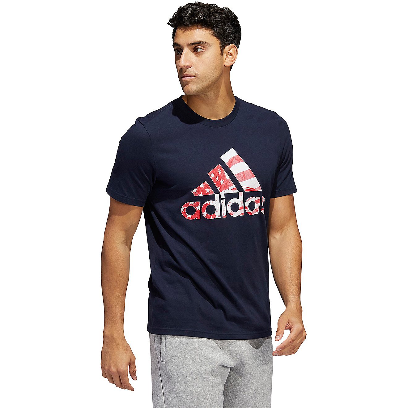 adidas Men's Americana Badge of Sport Graphic Short Sleeve T-shirt                                                               - view number 3