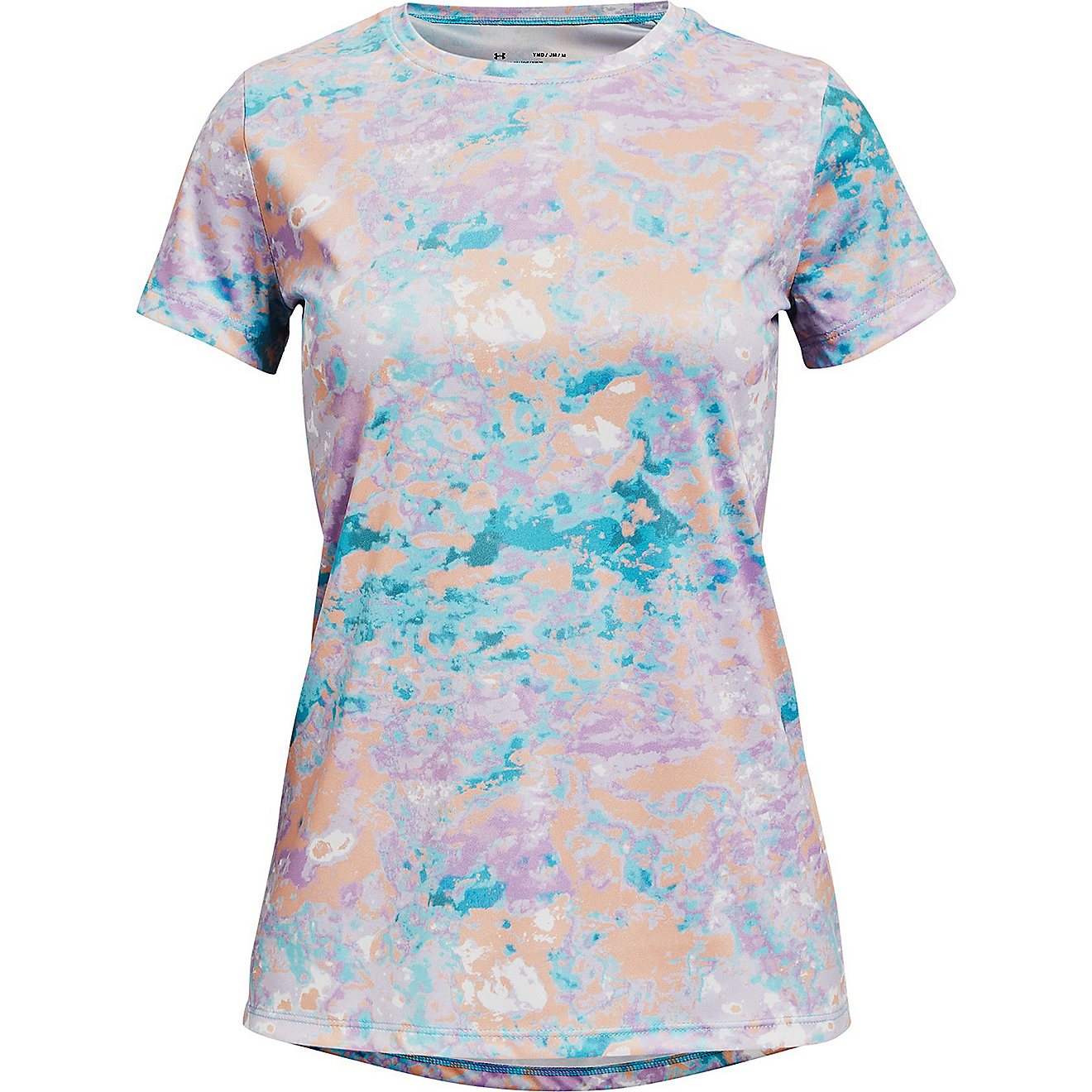 Under Armour Girls' Tech Cloud Print Short Sleeve Shirt                                                                          - view number 1