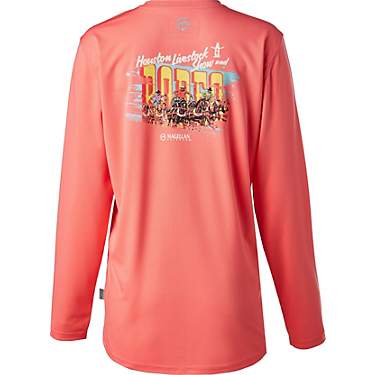 Magellan Outdoors Women's Houston Livestock Show and Rodeo Casting Graphic Crew Neck Long Sleeve T-shirt                        