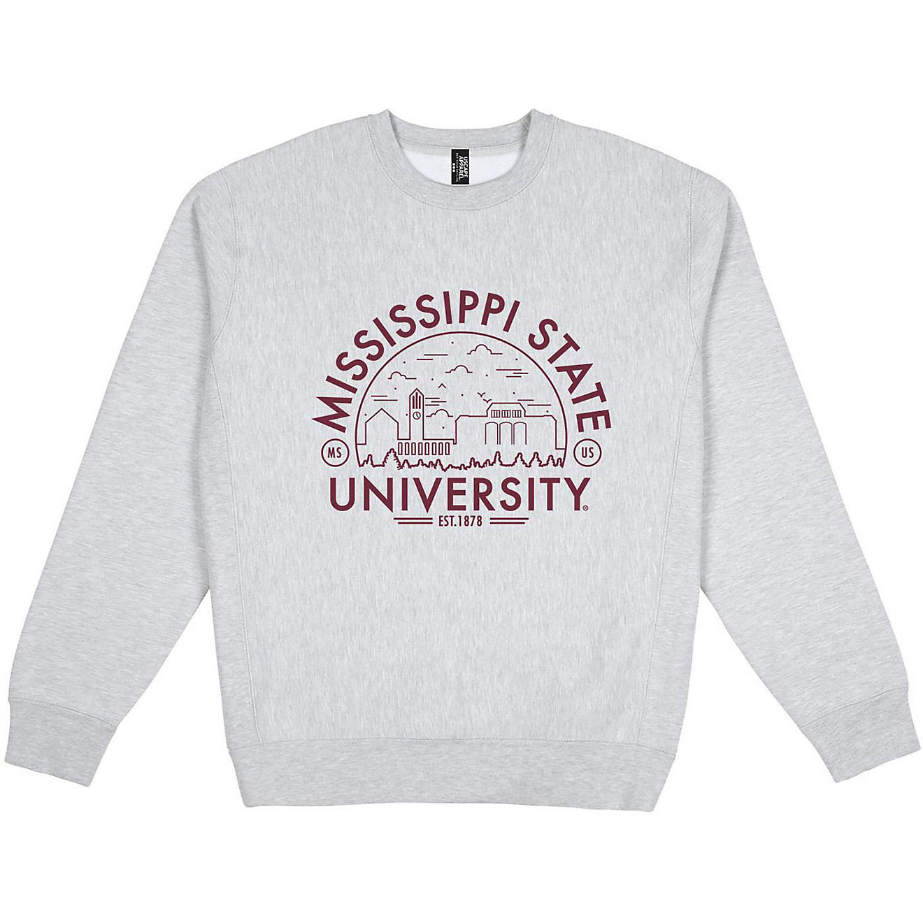 Uscape Apparel Men's Mississippi State University Premium Heavyweight Fleece Crew Sweatshirt                                     - view number 1