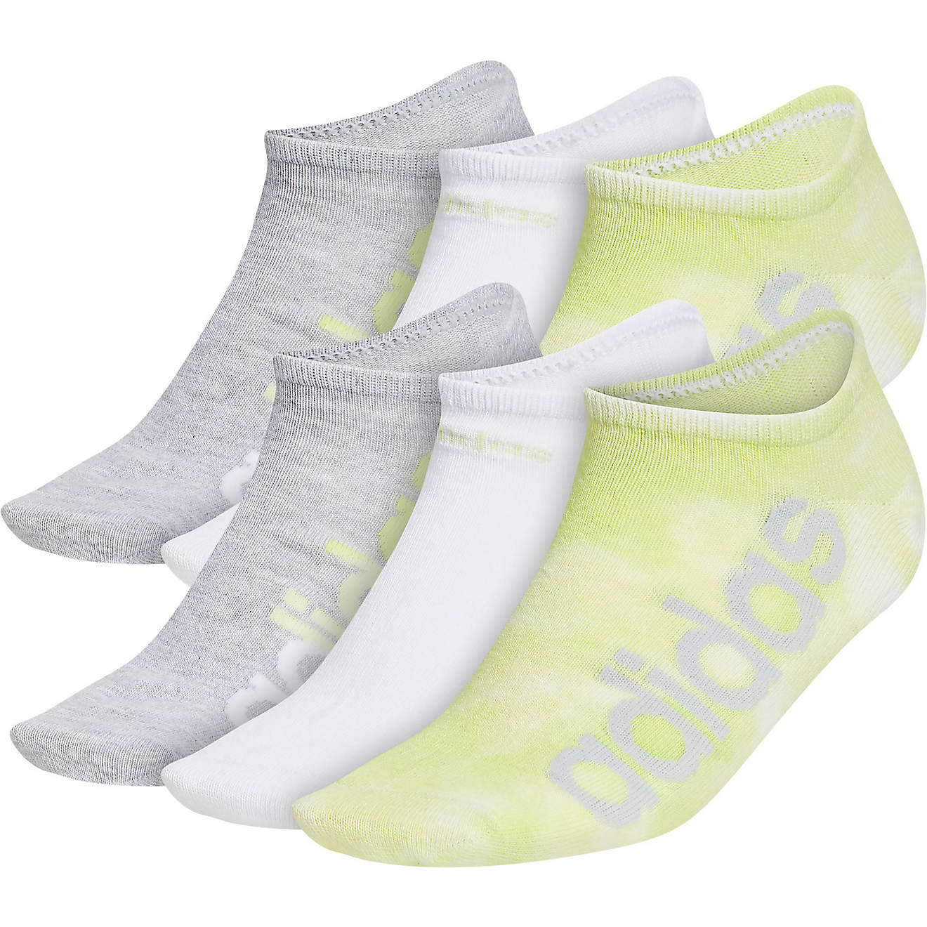 adidas Women's Linear Superlite Color Wash No Show Socks 6 Pack                                                                  - view number 1