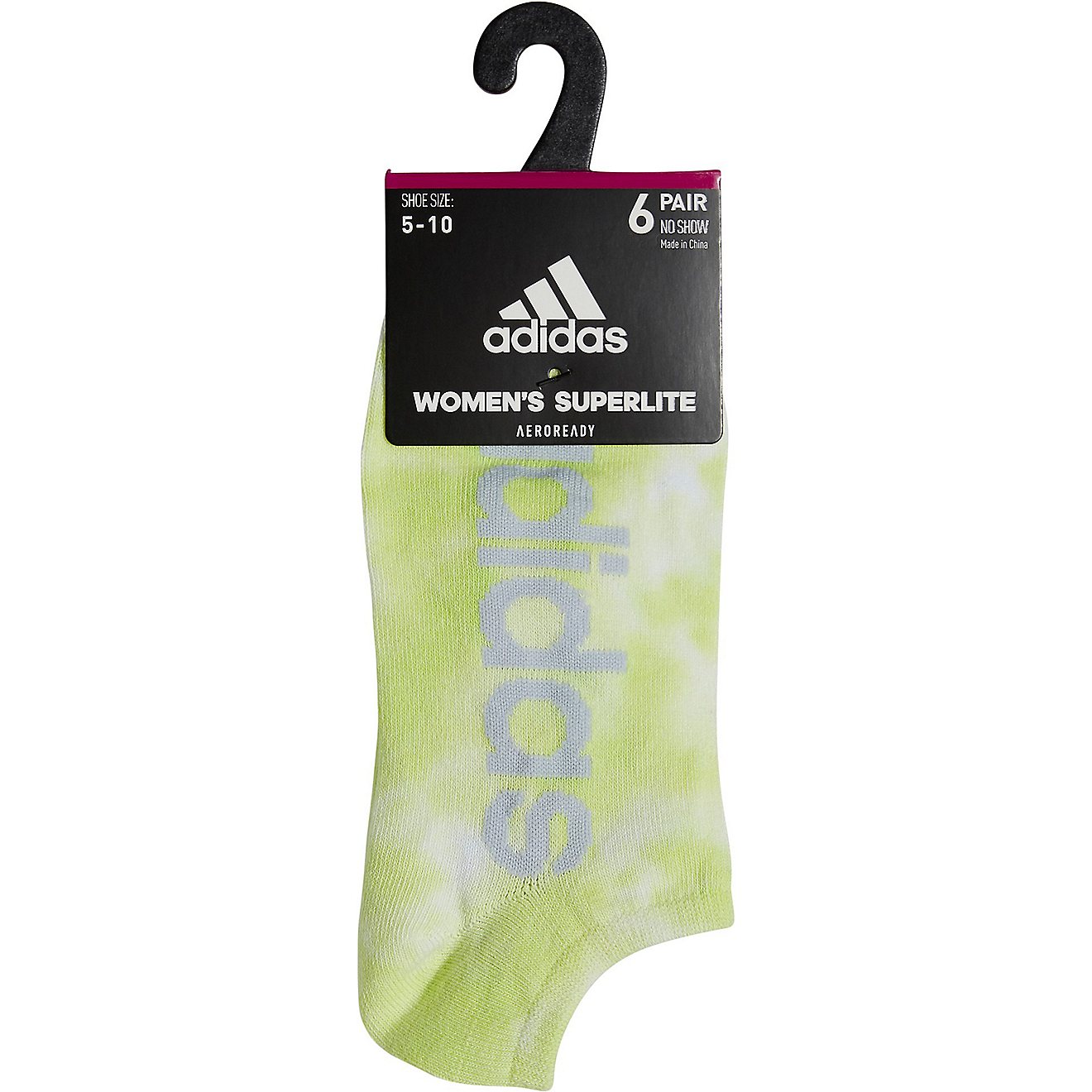 adidas Women's Linear Superlite Color Wash No Show Socks 6 Pack                                                                  - view number 3