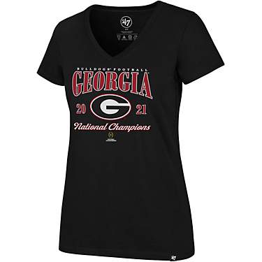 '47 Women's University of Georgia 2021 National Champs Ultra Rival V-Neck Short Sleeve T-shirt                                  