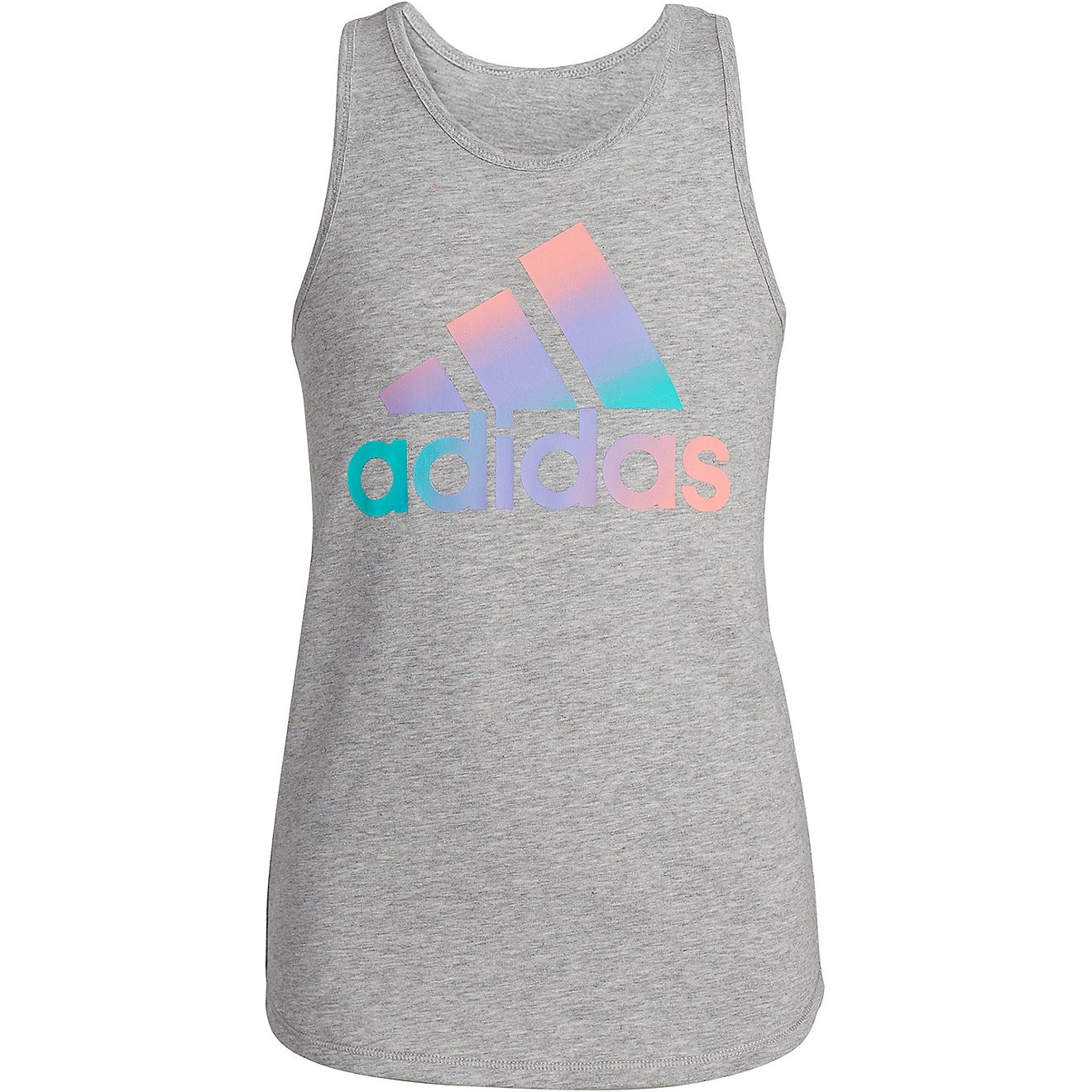 adidas Girls' Lapped Heather Graphic Tank Top                                                                                    - view number 1
