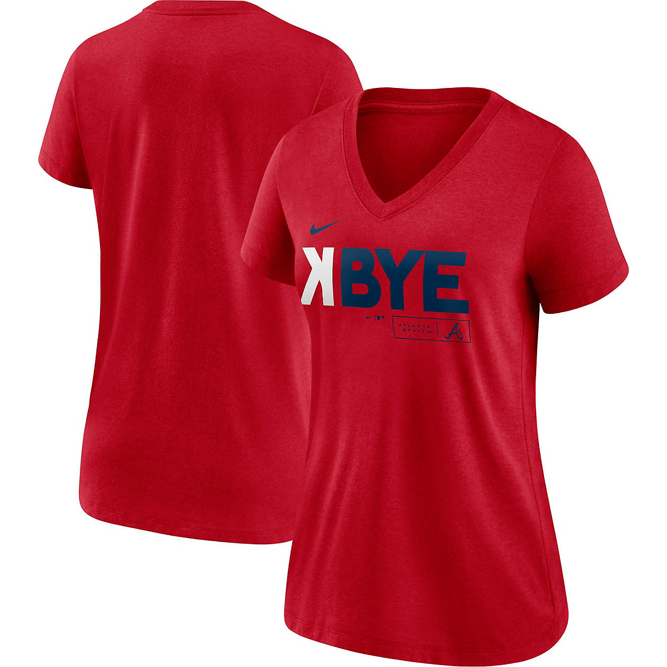 Nike Women's Atlanta Braves K-Bye Graphic T-shirt                                                                                - view number 1