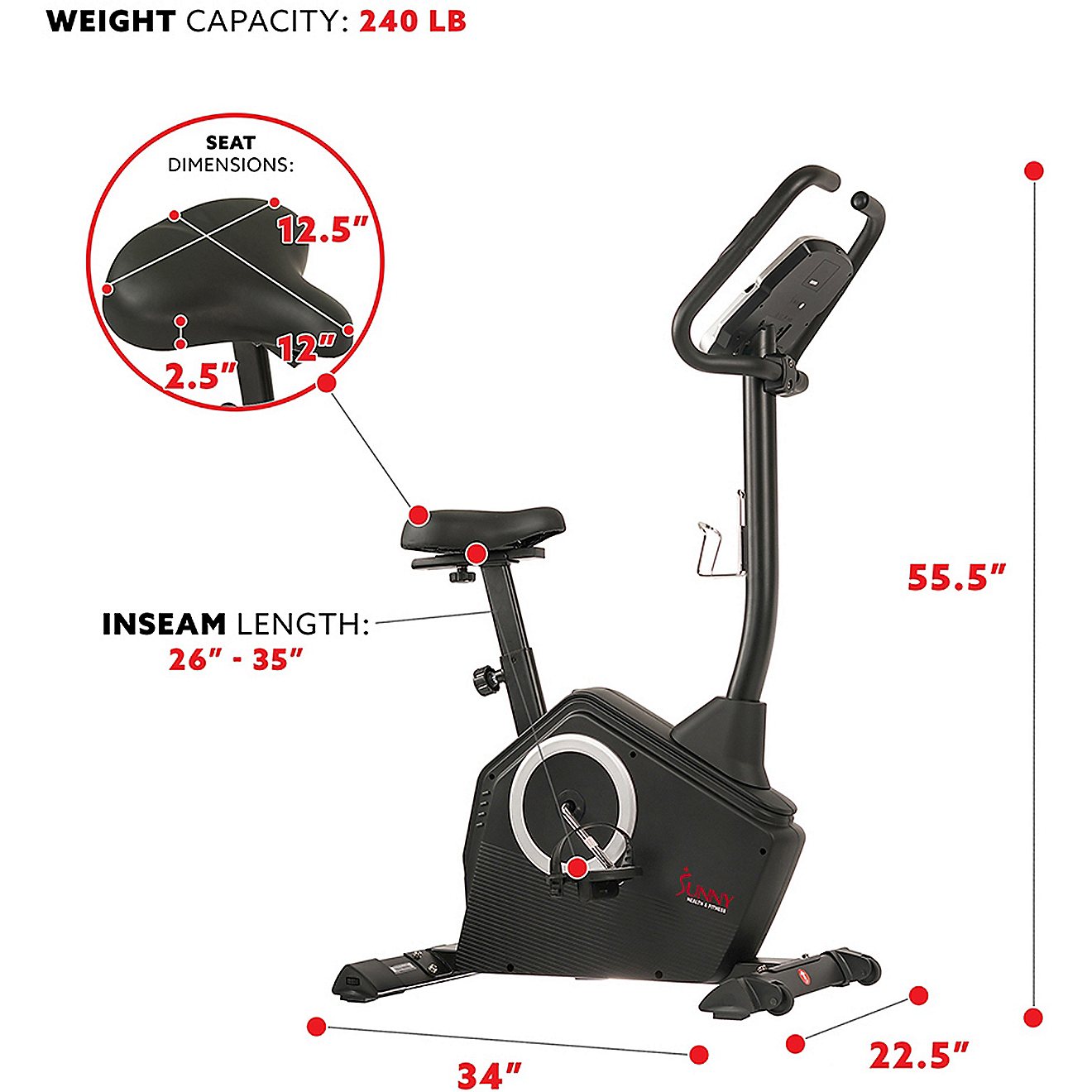Sunny Health & Fitness Upright Bike                                                                                              - view number 6