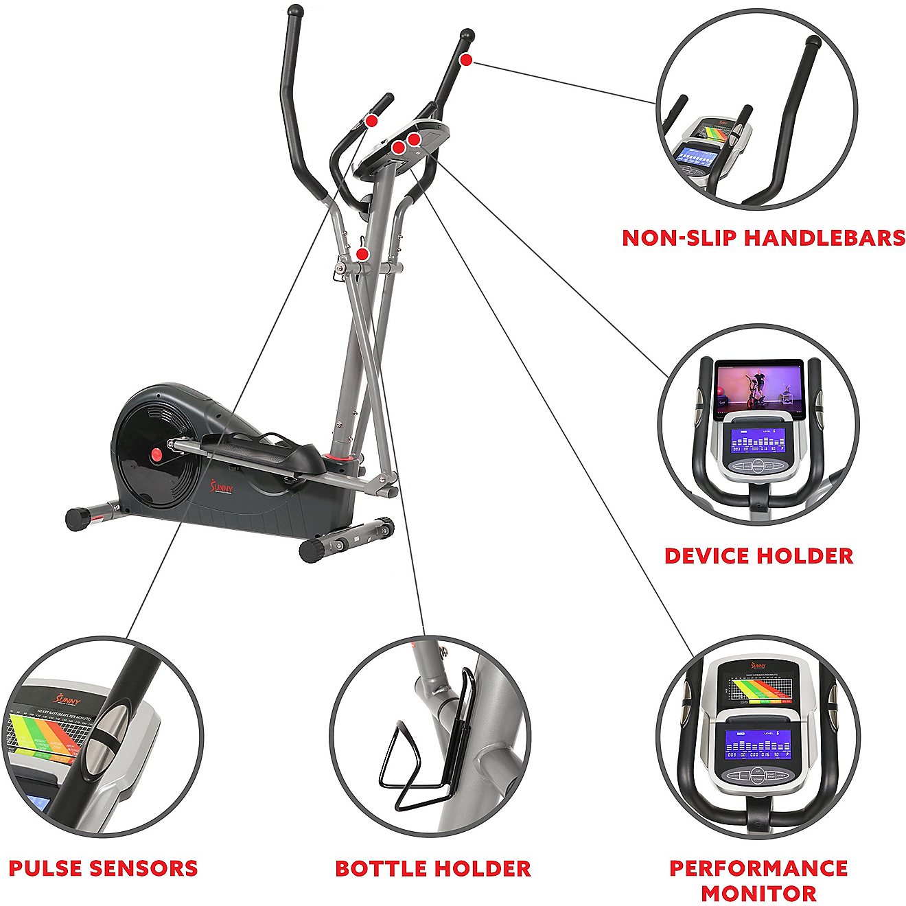 Sunny Health & Fitness Pre-Programmed Elliptical Trainer                                                                         - view number 4