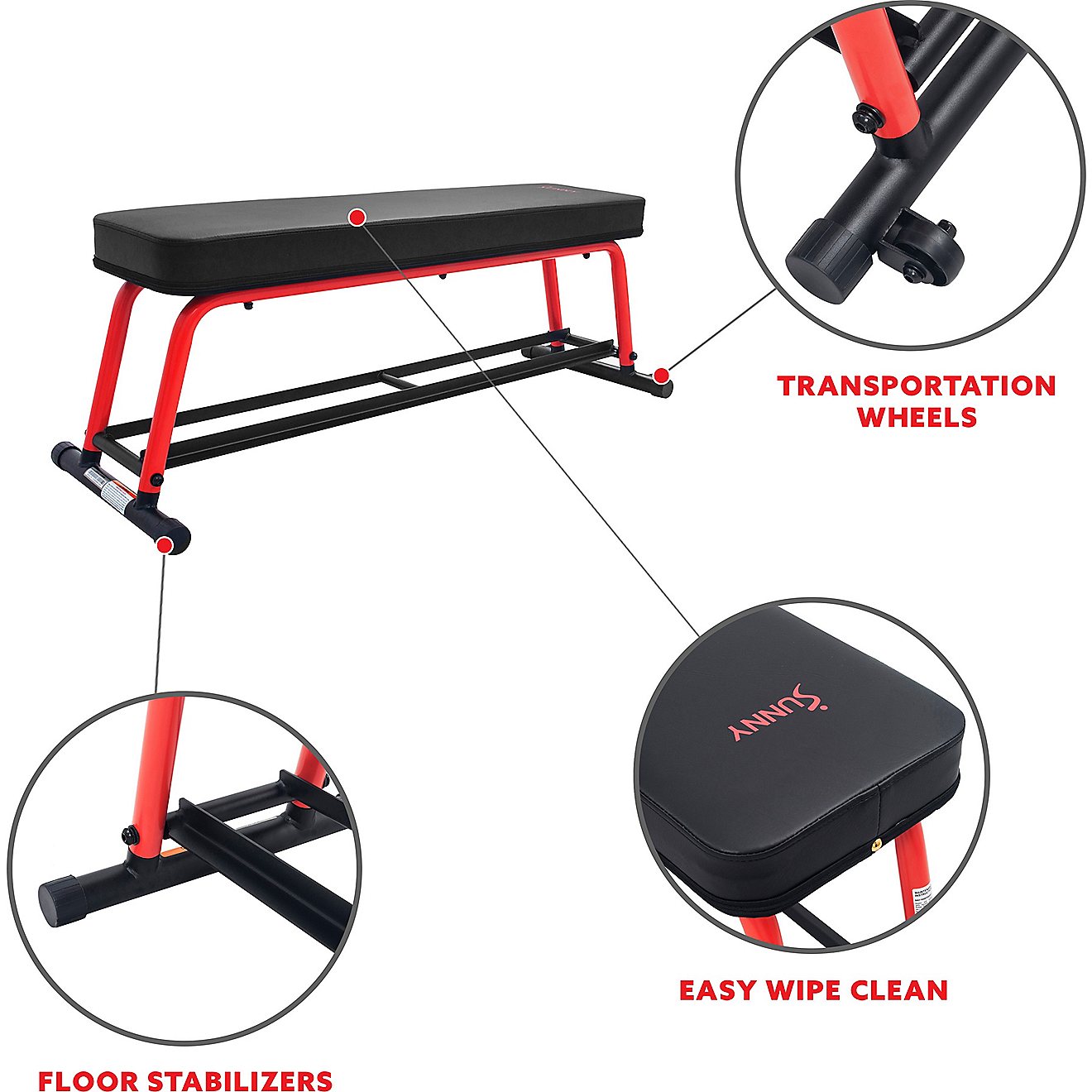 Sunny Health & Fitness Power Zone Flat Bench                                                                                     - view number 6