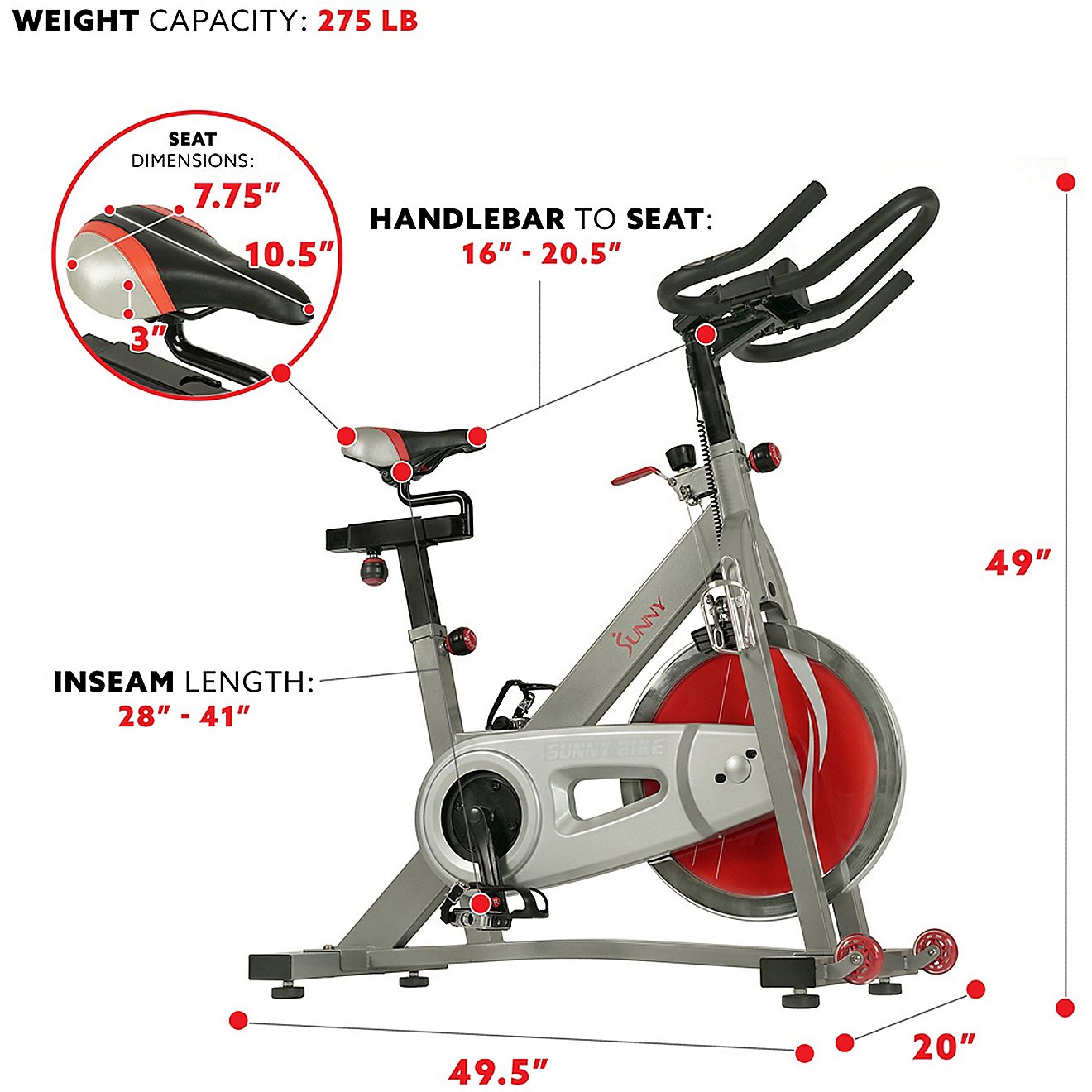 Sunny Health & Fitness Pro II Indoor Cycling Bike                                                                                - view number 4
