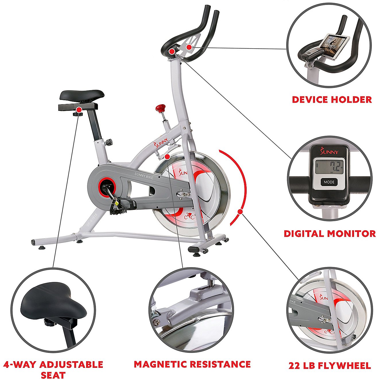 Sunny Health & Fitness Indoor Cycling Bike                                                                                       - view number 2
