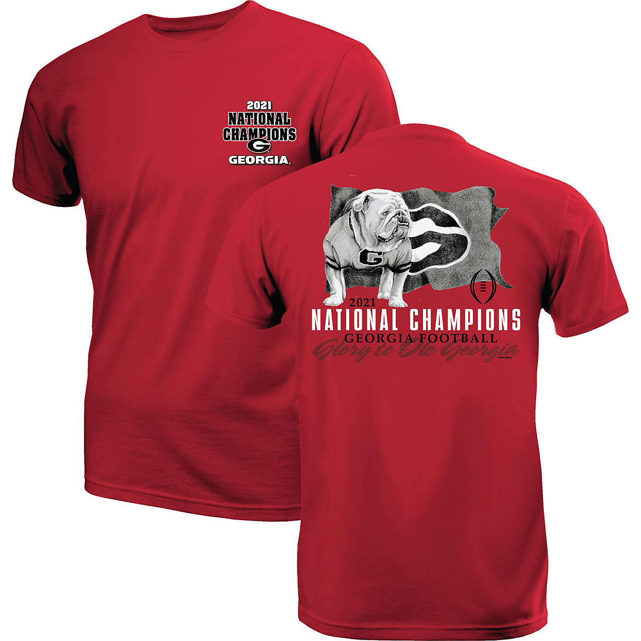 New World Graphics Men's University of Georgia 2021 National Champs Tried Short Sleeve T-shirt                                   - view number 1