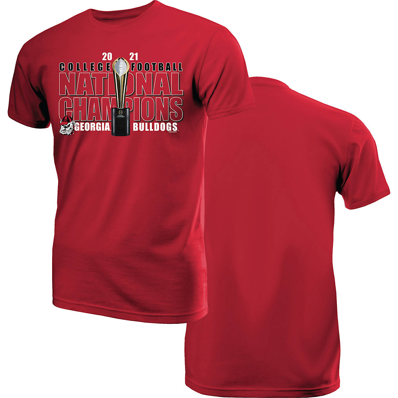 New World Graphics Men's University of Georgia 2021 National Champs Trophy Short Sleeve T-shirt                                  - view number 1