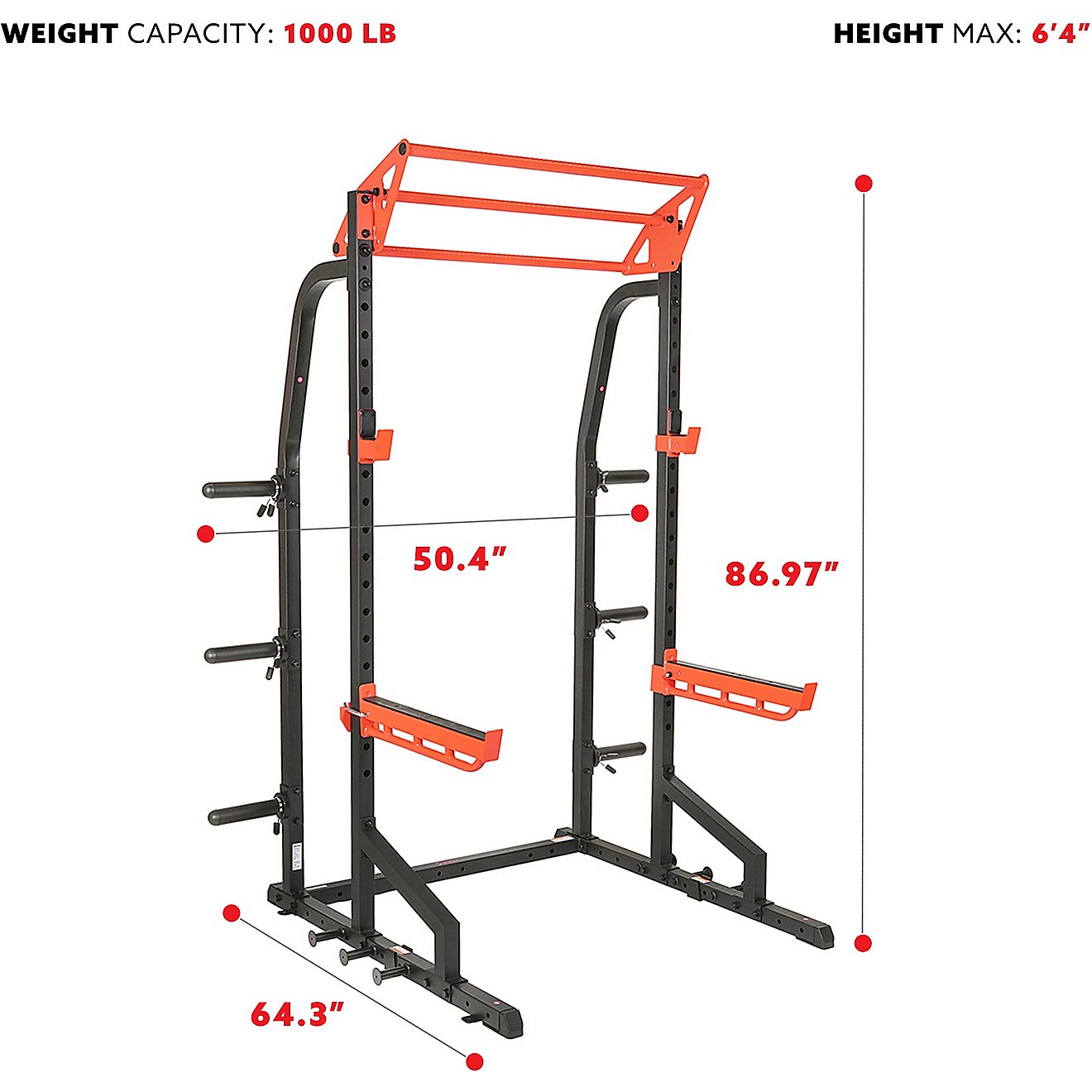 Sunny Health & Fitness Power Zone Half Rack Power Cage                                                                           - view number 4