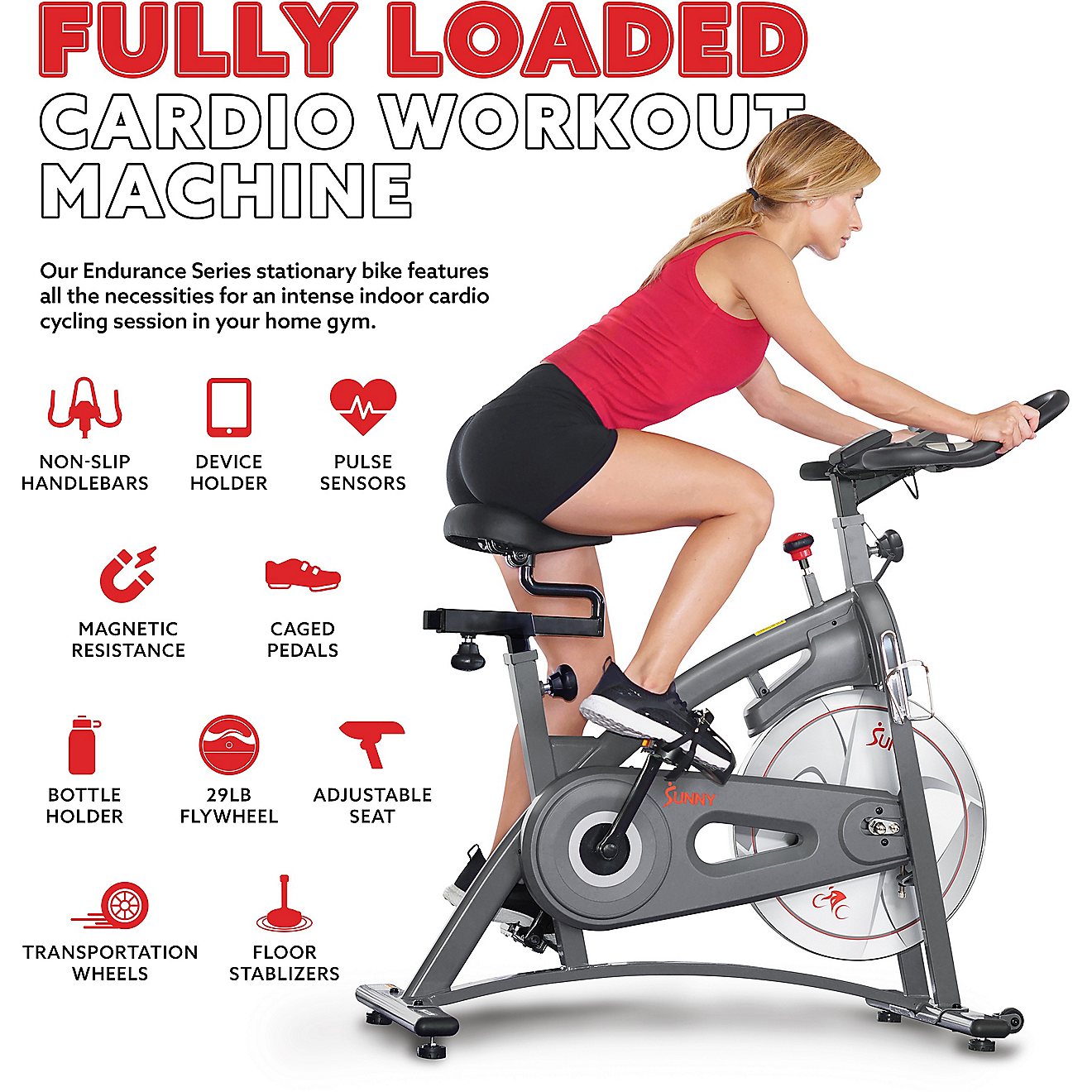 Sunny Health & Fitness Endurance Magnetic Belt Drive Indoor Cycling Bike                                                         - view number 8