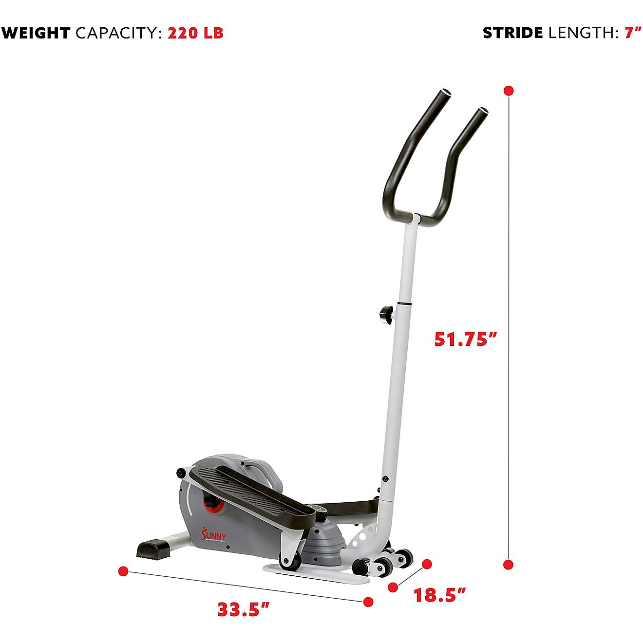 Sunny Health & Fitness Magnetic Standing Elliptical Trainer                                                                      - view number 5